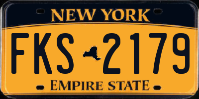 NY license plate FKS2179