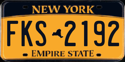 NY license plate FKS2192