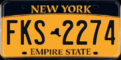 NY license plate FKS2274