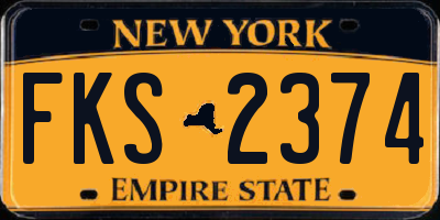 NY license plate FKS2374