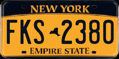 NY license plate FKS2380