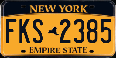 NY license plate FKS2385