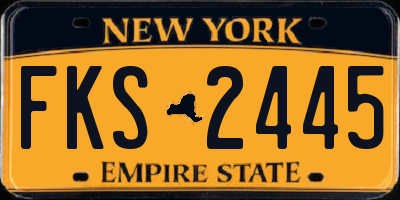 NY license plate FKS2445