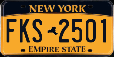 NY license plate FKS2501