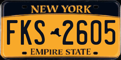 NY license plate FKS2605