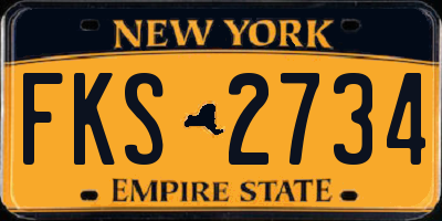 NY license plate FKS2734