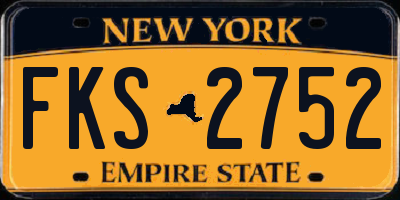 NY license plate FKS2752