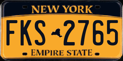 NY license plate FKS2765
