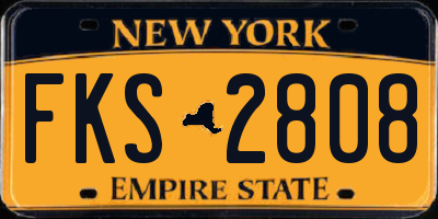NY license plate FKS2808