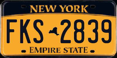 NY license plate FKS2839