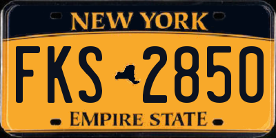 NY license plate FKS2850