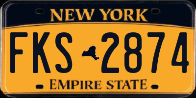 NY license plate FKS2874