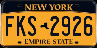 NY license plate FKS2926