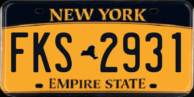 NY license plate FKS2931