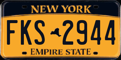 NY license plate FKS2944