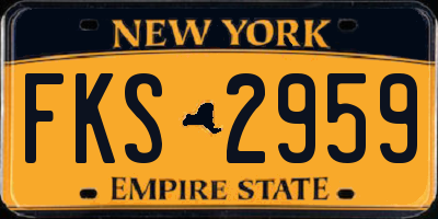 NY license plate FKS2959