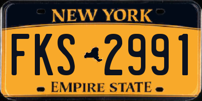 NY license plate FKS2991
