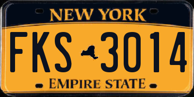 NY license plate FKS3014