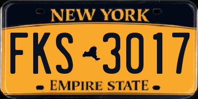 NY license plate FKS3017