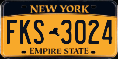 NY license plate FKS3024