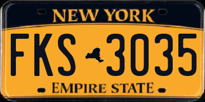 NY license plate FKS3035