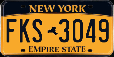 NY license plate FKS3049