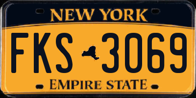 NY license plate FKS3069