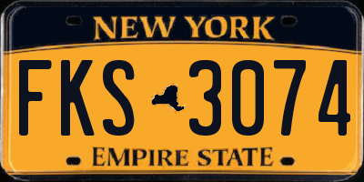 NY license plate FKS3074