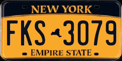 NY license plate FKS3079