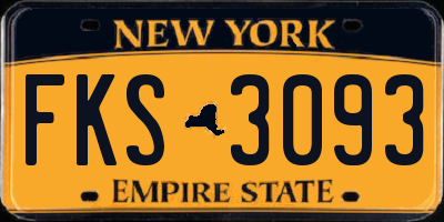 NY license plate FKS3093