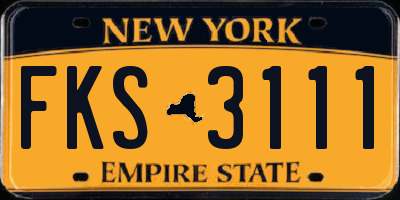 NY license plate FKS3111