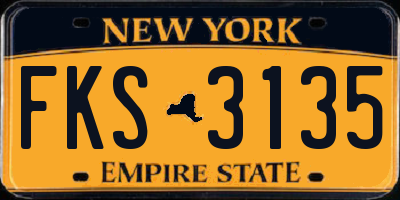 NY license plate FKS3135