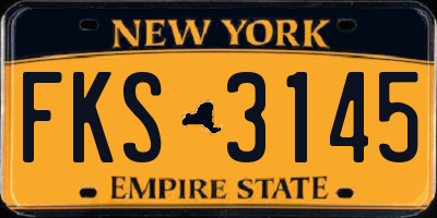 NY license plate FKS3145