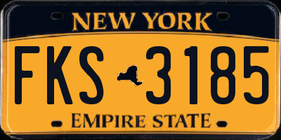NY license plate FKS3185