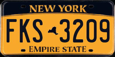 NY license plate FKS3209
