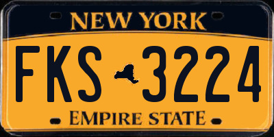 NY license plate FKS3224