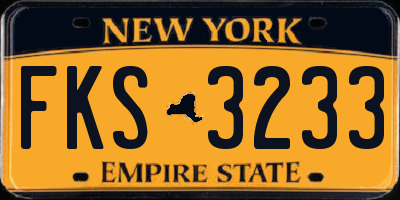 NY license plate FKS3233