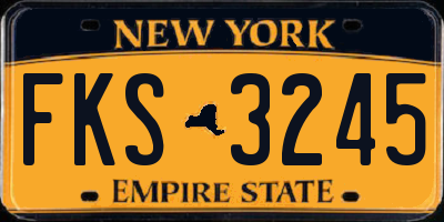 NY license plate FKS3245