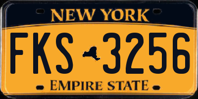 NY license plate FKS3256