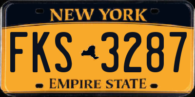 NY license plate FKS3287