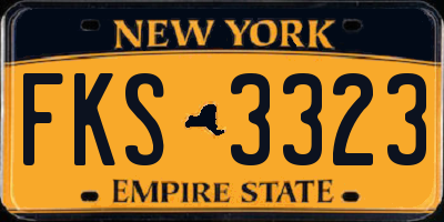 NY license plate FKS3323
