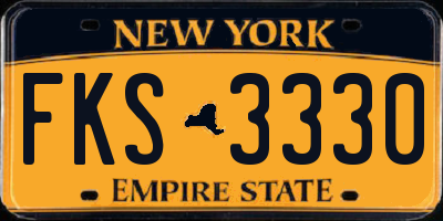 NY license plate FKS3330