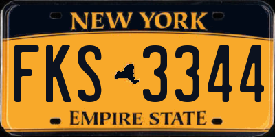 NY license plate FKS3344