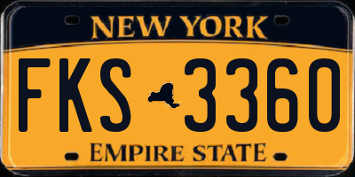 NY license plate FKS3360