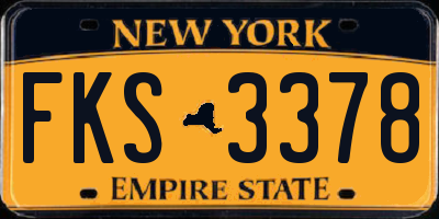 NY license plate FKS3378