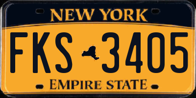 NY license plate FKS3405