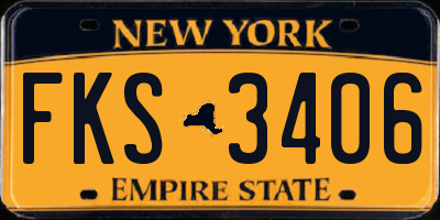 NY license plate FKS3406