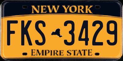 NY license plate FKS3429