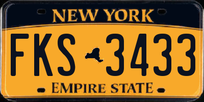 NY license plate FKS3433
