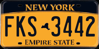 NY license plate FKS3442